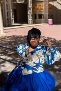 Blue Blossom puff blouse