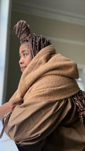 Earth-Tone Hooded Blanket Scarf