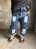 Custom patchwork denim jeans |Exclusive Za-Atelier