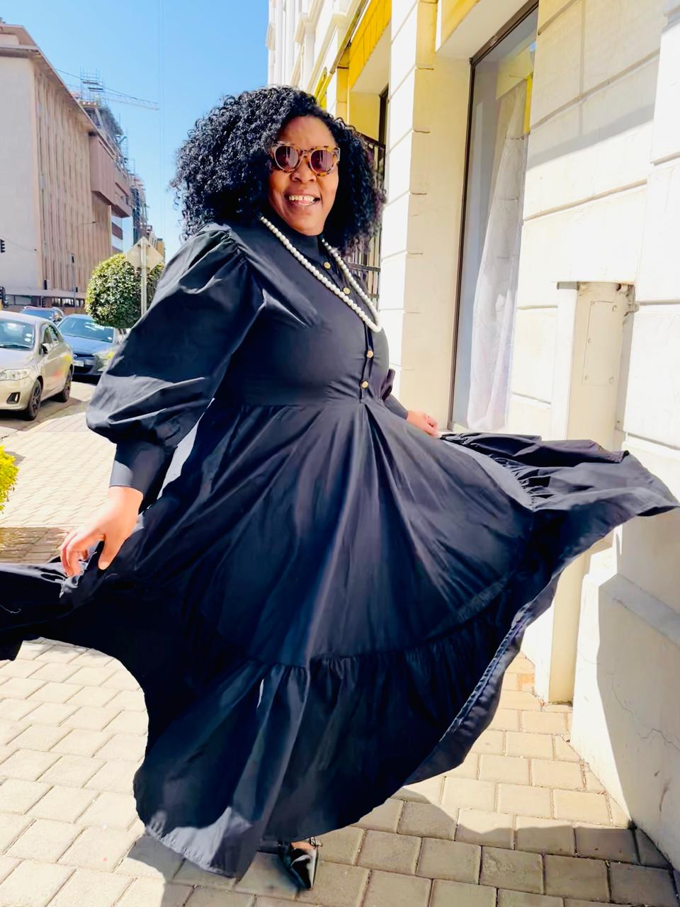 long sleeve back dress