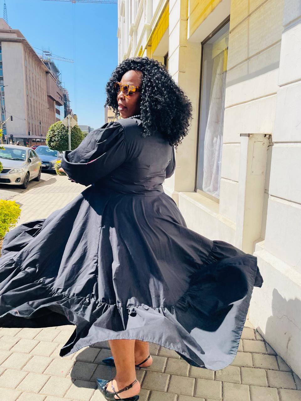 long sleeve back dress